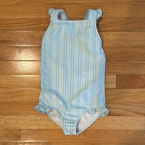 Minnow swim – 7/8 girls Blue Striped One Piece Swimsuit